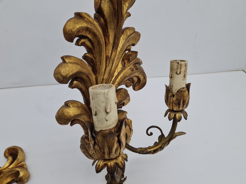 Wall lamp - Iron (wrought), Wood #3.2