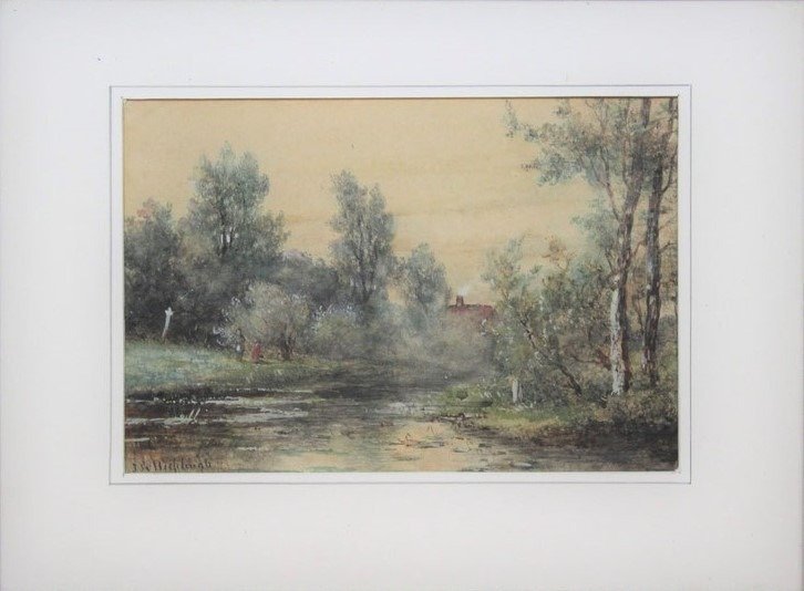 Johannes Pieter Wisselingh (1812-1899) - Landschap met bosvennetje #2.2