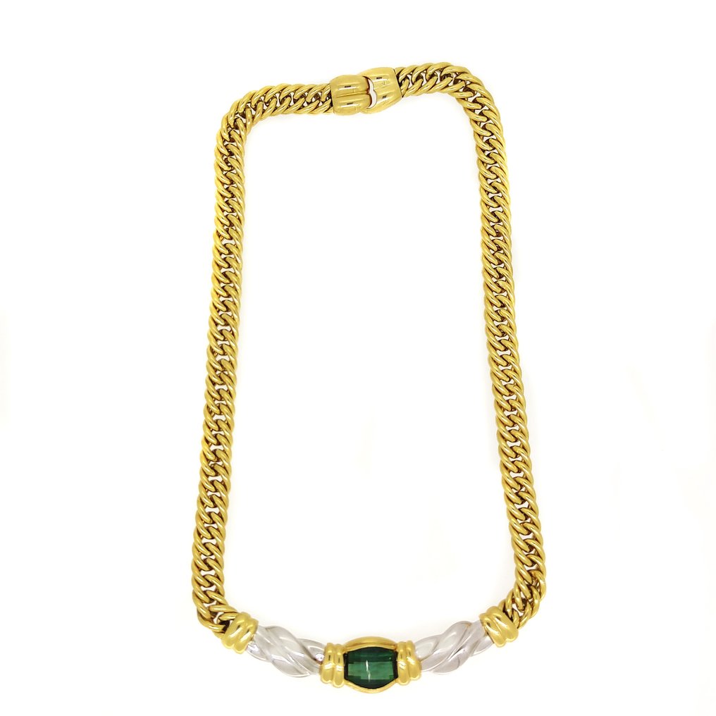 Collana - 18 carati Oro bianco, Oro giallo -  4.75 tw. Smeraldo  #2.1