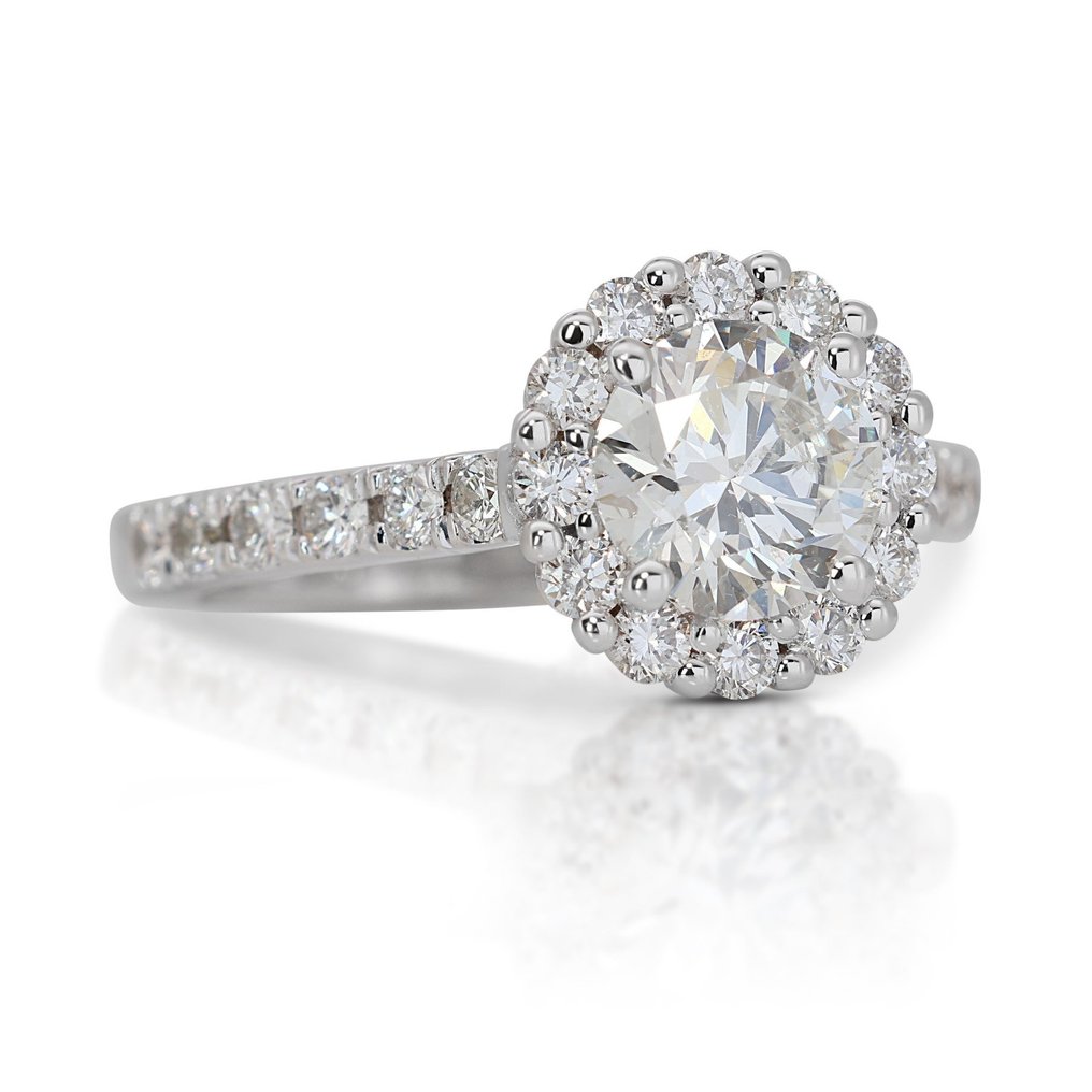 Anel - 18 K Ouro branco -  1.72ct. tw. Diamante  (Natural) - Diamante #2.1