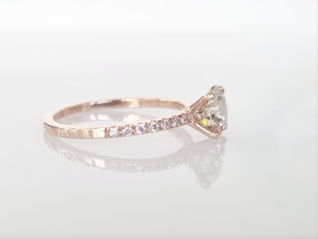 Pierścionek zaręczynowy - 14-karatowe Różowe złoto -  1.16ct. tw. Diament  (Naturalny) #3.2