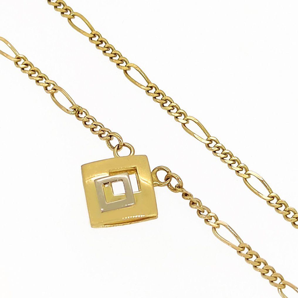 Halskette mit Anhänger - 18 kt Gelbgold, Weißgold #1.1