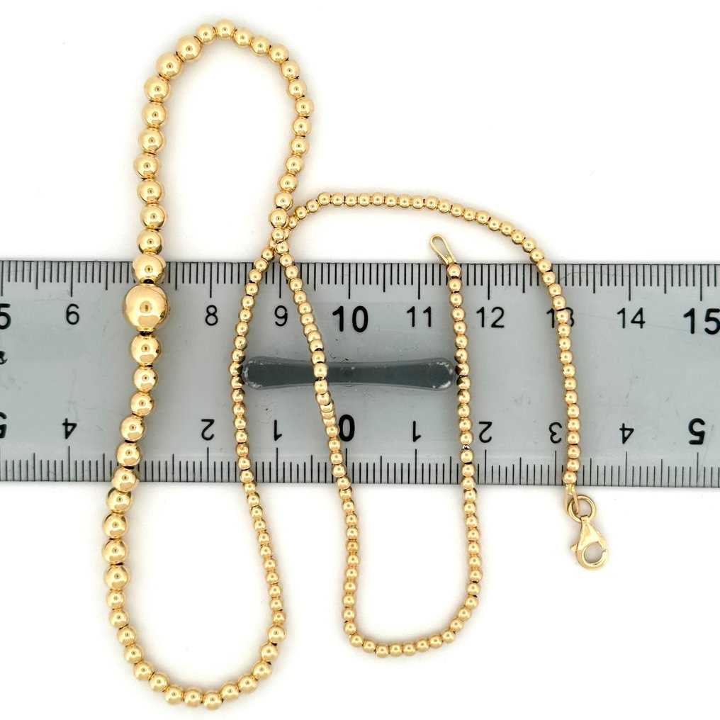 Collana Sfere a scalare - 6.3 gr - 45 cm - 18 Kt - Halskette - 18 kt Gelbgold  #2.1