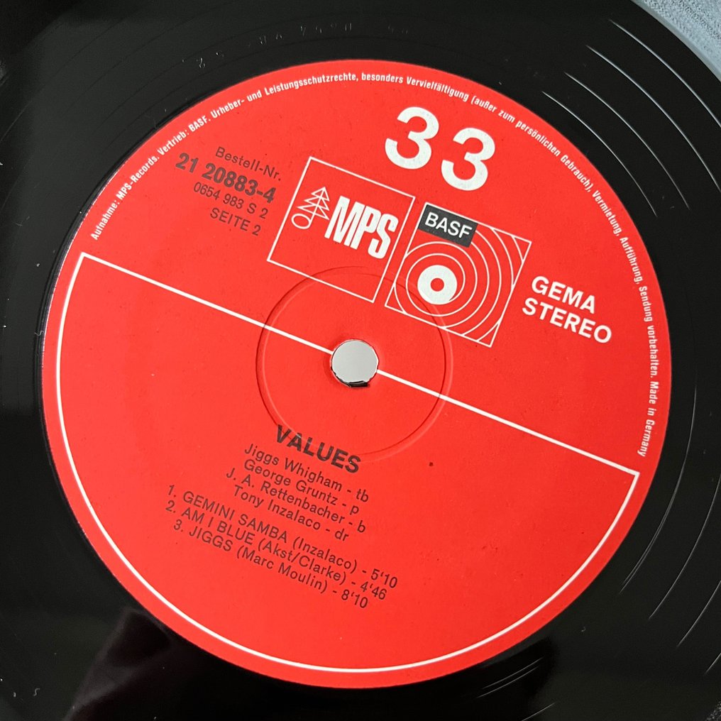 Jiggs Whigham - Values (Signed 1st German pressing) - 單張黑膠唱片 - 第一批 模壓雷射唱片 - 1971 #3.2