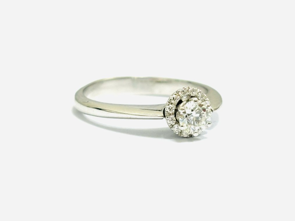 订婚戒指 - 18K包金 白金 -  0.45ct. tw. 钻石  (天然) #2.2