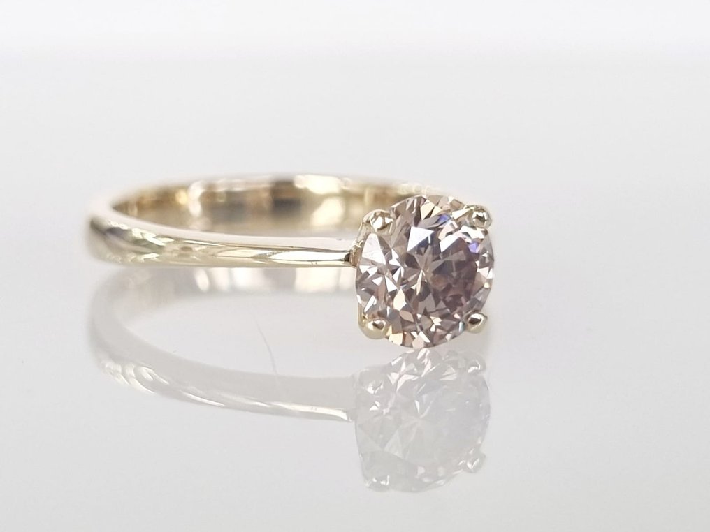 Förlovningsring Gult guld -  1.01ct. tw. Diamant  (Natural) #2.2