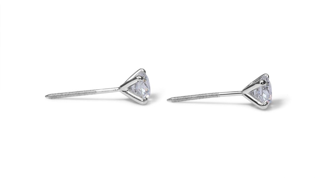 - 1.42 Total Carat Weight - - Earrings - 18 kt. White gold -  1.42 tw. Diamond  (Natural)  #3.3
