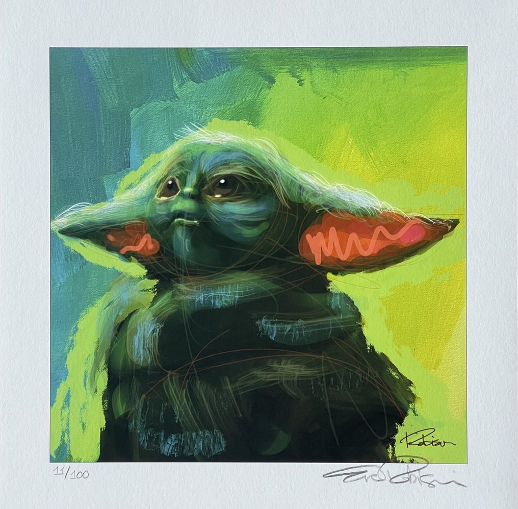 Eric Robison - Grogu - Baby Yoda - hand-signed and numbered fine art print w. CoA #1.1