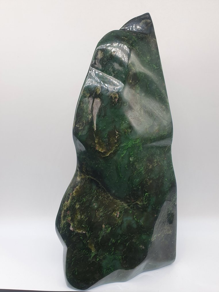 Νεφρίτης από Τζάιδ - Ελεύθερου σχήματος Γλυπτό - Όμορφο και έντονο πράσινο- Φυσική πέτρα - - Ύψος: 340 mm - Πλάτος: 150 mm- 6400 g - (1) #4.3