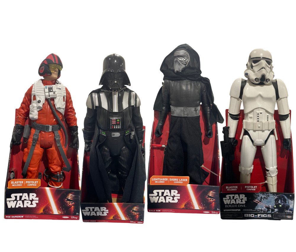 Statuetă - 4x Star Wars Figures (Darth Vader, Kylo Ren, Poe, Stormtrooper) - All 18 inches  (4) - Plastic #1.1