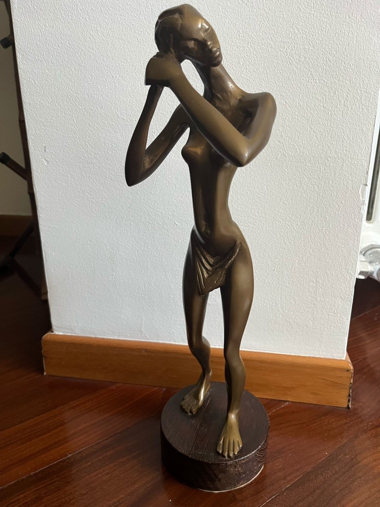 Figur - Nude Femmina - 46 cm - 5 kg - Bronze (patineret) #2.1