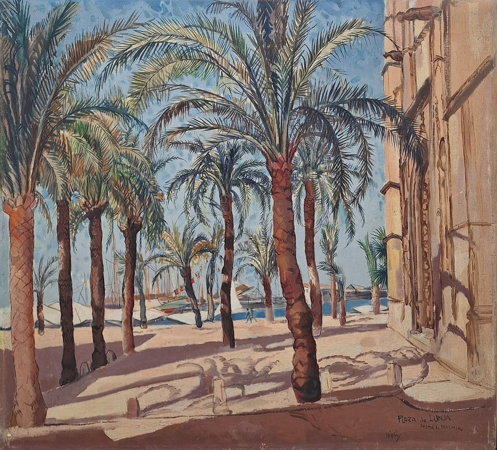 Herman Bieling (1887-1964) - Gezicht op de haven van Palma de Mallorca #1.1