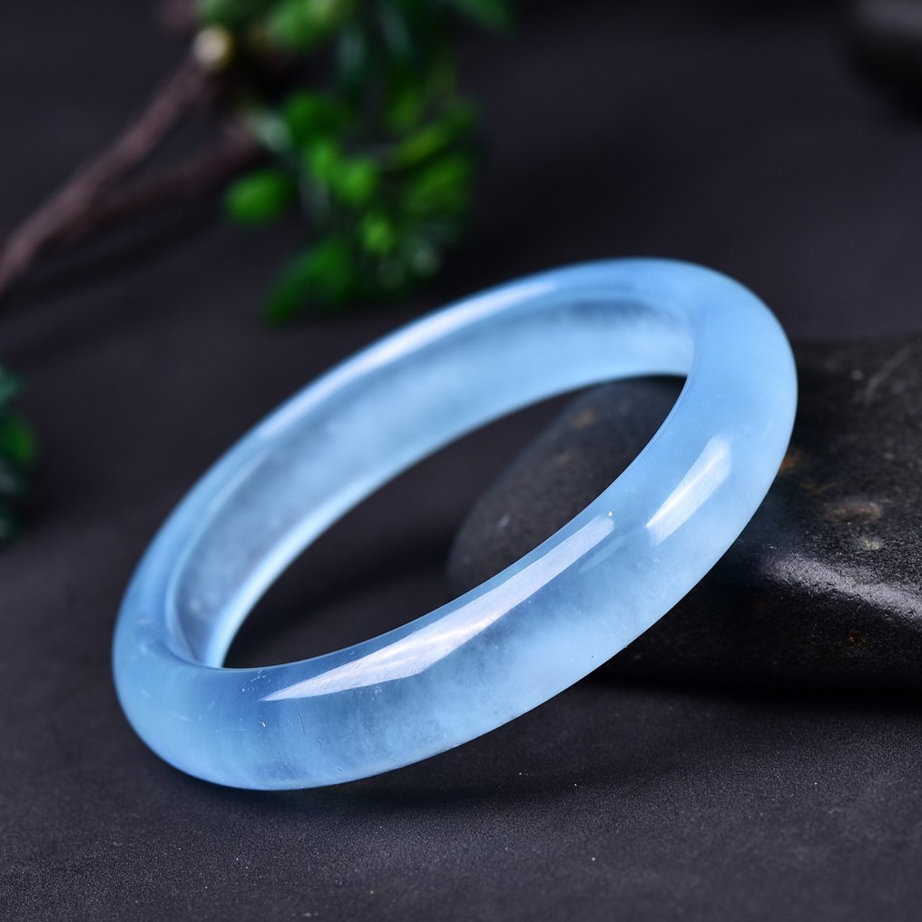 独家海蓝宝石手镯 - 采用整块宝石精心切割和抛光而成- 50.7 g #2.1