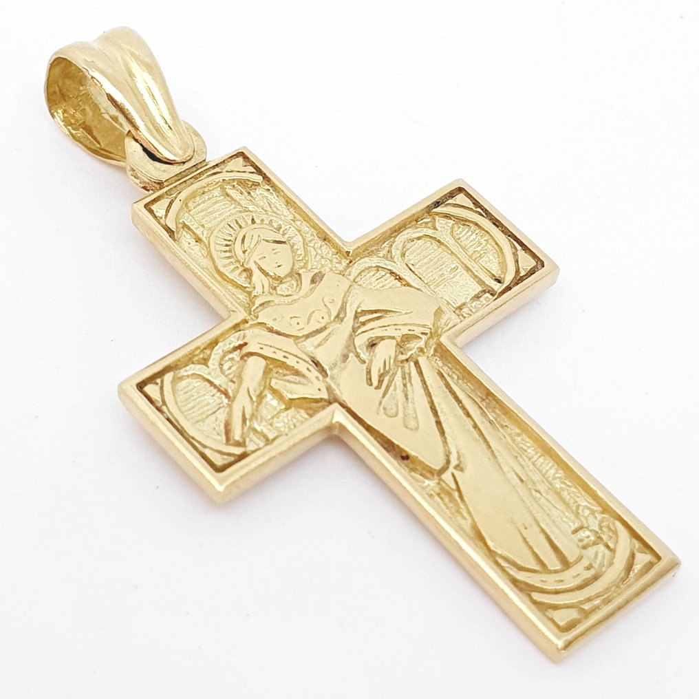 十字架吊墜 - 18 克拉 黃金 #2.1