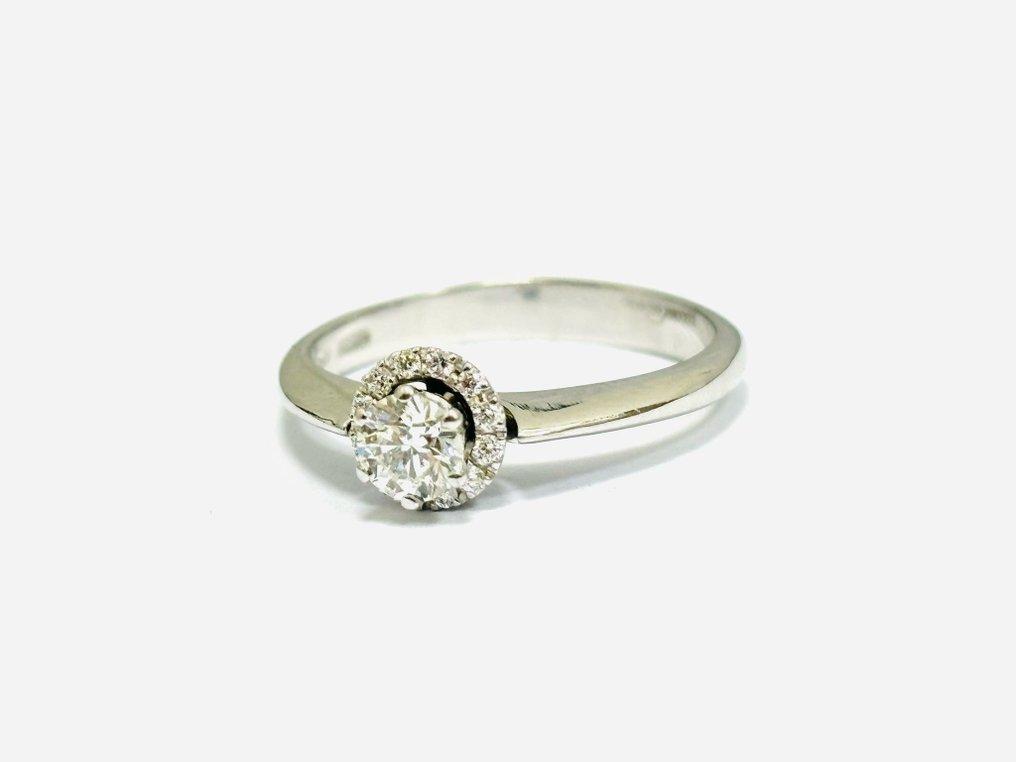 订婚戒指 - 18K包金 白金 -  0.45ct. tw. 钻石  (天然) #3.1