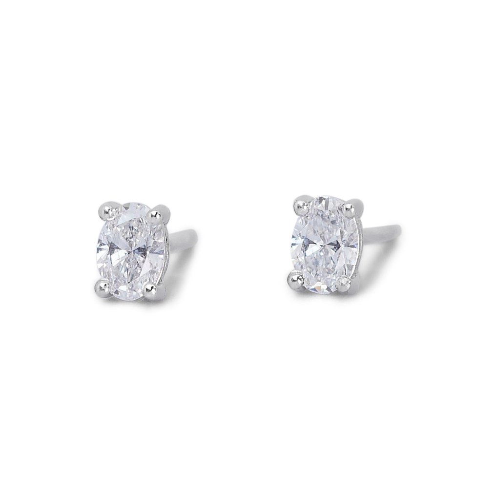 Boucles d'oreilles - 18 carats Or blanc -  1.40ct. tw. Diamant  (Naturelle) #1.1
