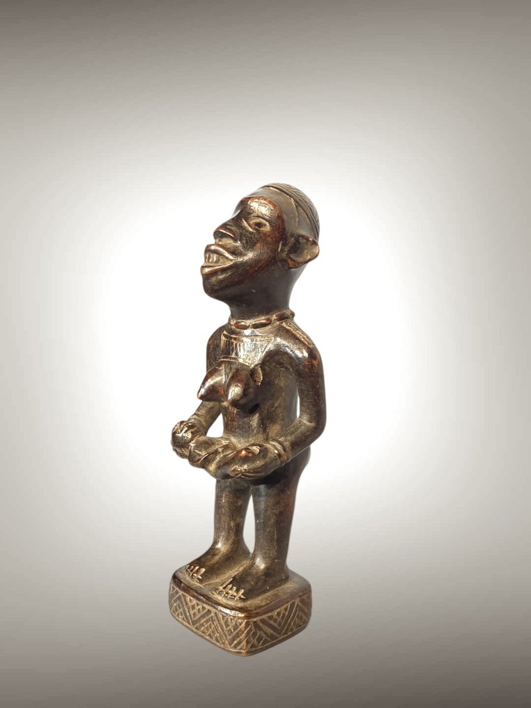 Mała rzeźba ciążowa Bakongo (20 CM) - statuetka Bakongo - Bakongo - Demokratyczna Republika Konga  (Bez ceny minimalnej
) #2.1