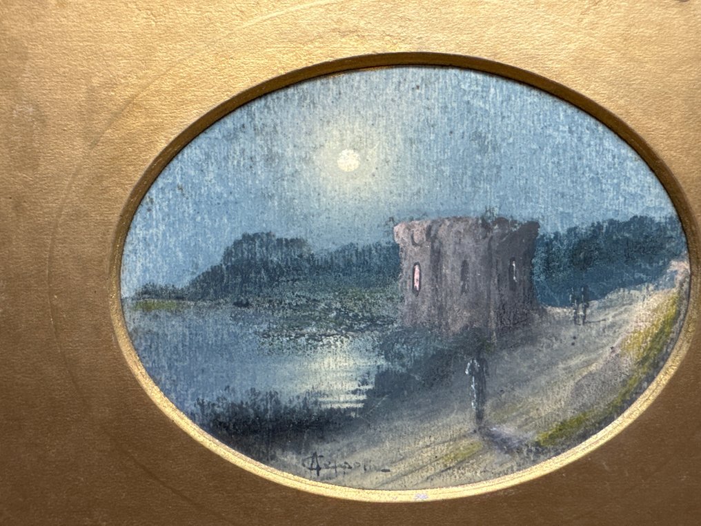 Antonio Coppola (1850-1902) - Paesaggio notturno #2.2