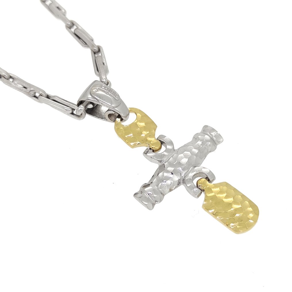 Halskette mit Anhänger - 18 kt Gelbgold, Weißgold #1.2