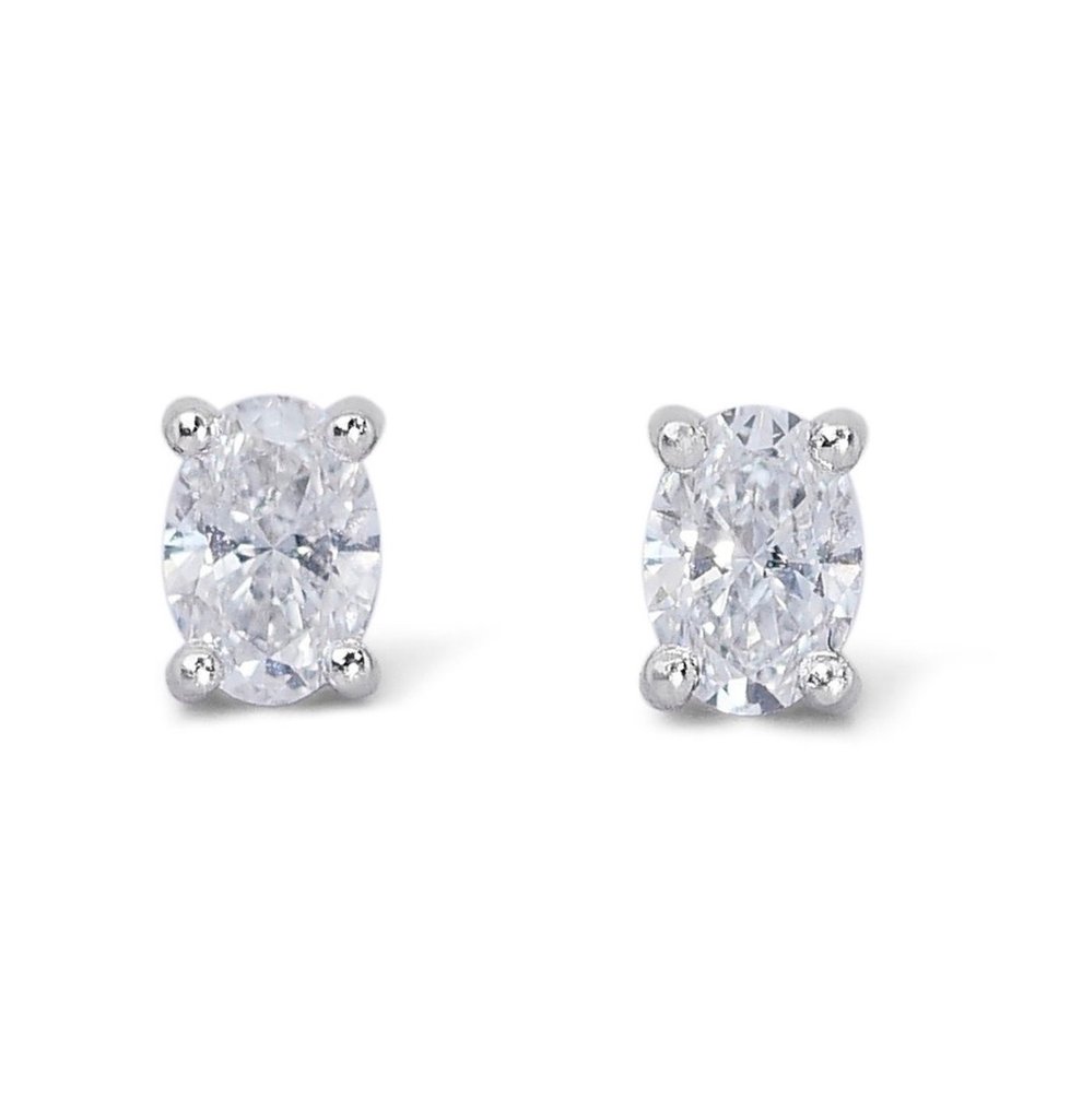 Boucles d'oreilles - 18 carats Or blanc -  1.40ct. tw. Diamant  (Naturelle) #2.1