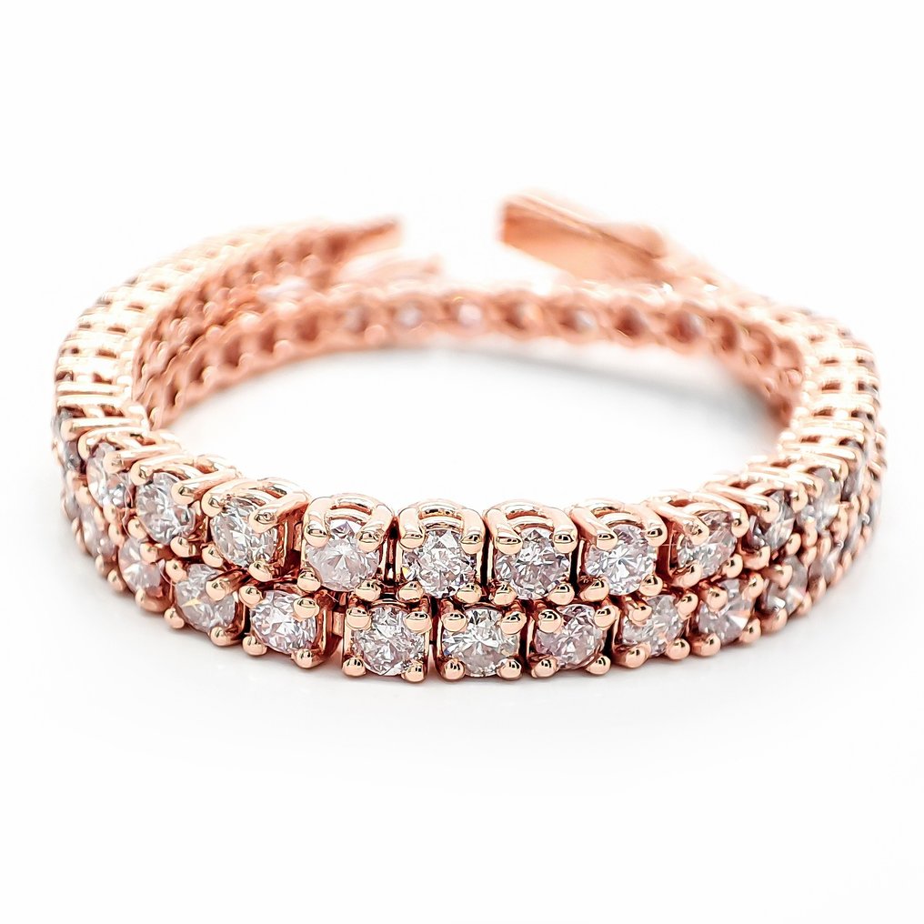 Bracelet Or rose -  3.35ct. tw. Rose Diamant  (Couleur naturelle) #1.1