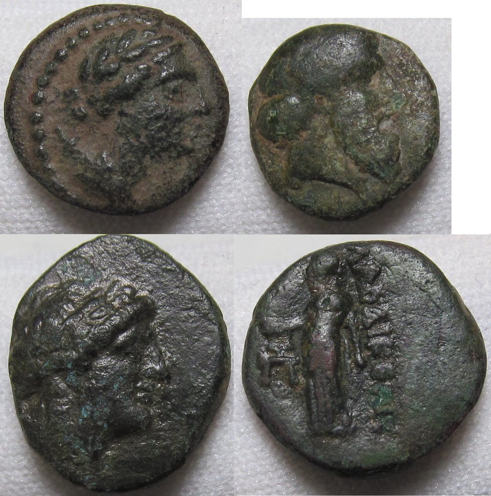 Grécia (antiga). Group of 4 tiny coins (approx 13-15mm): different city states and denominations #1.1