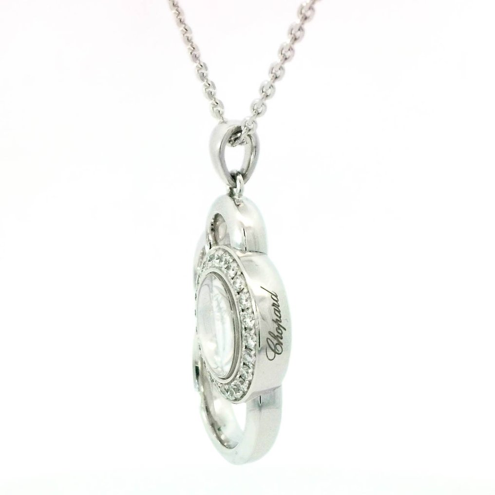 Chopard - Collier avec pendentif - Happy Diamonds - 18 carats Or blanc Diamant  #2.1