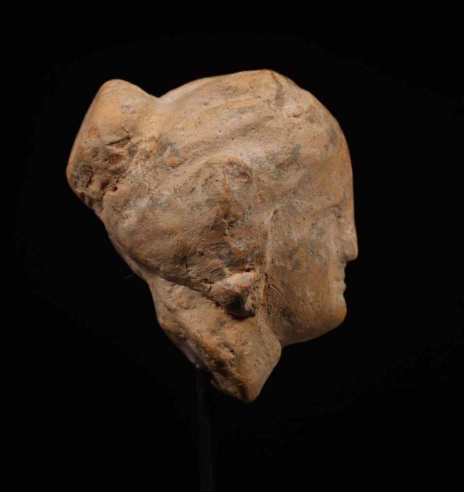 Altgriechisch Terracotta Frauenkopf, zusammen mit spanischer Exportlizenz - 5 cm #1.2