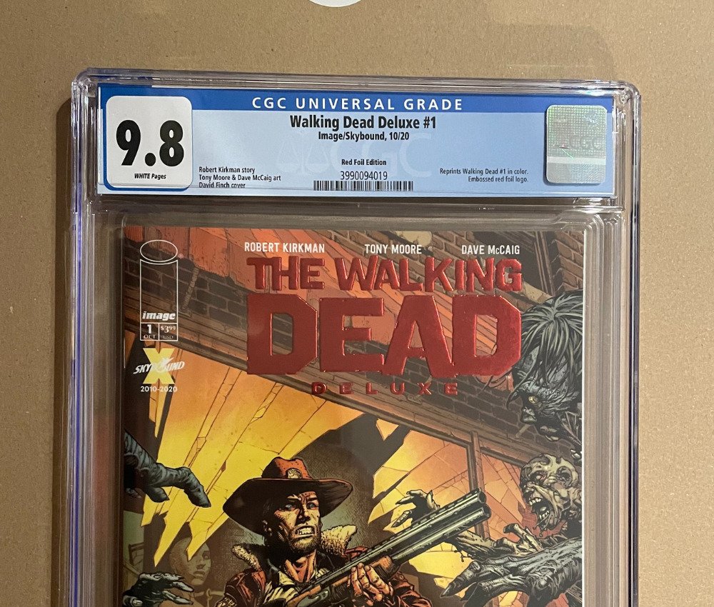 The Walking Dead Deluxe #1 - Reprints Walking Dead #1 in color | Embossed Red Foil Cover - 1 Graded comic - CGC 9.6 #2.1