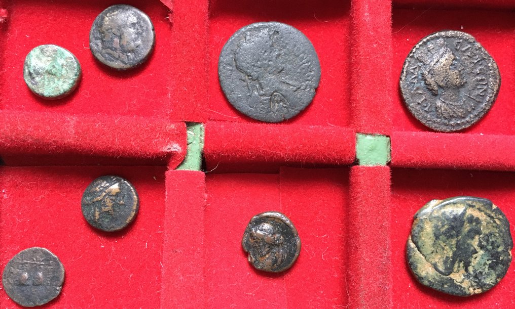 Grækenland (gamle). Group of 8 coins: different city states and denominations #1.1