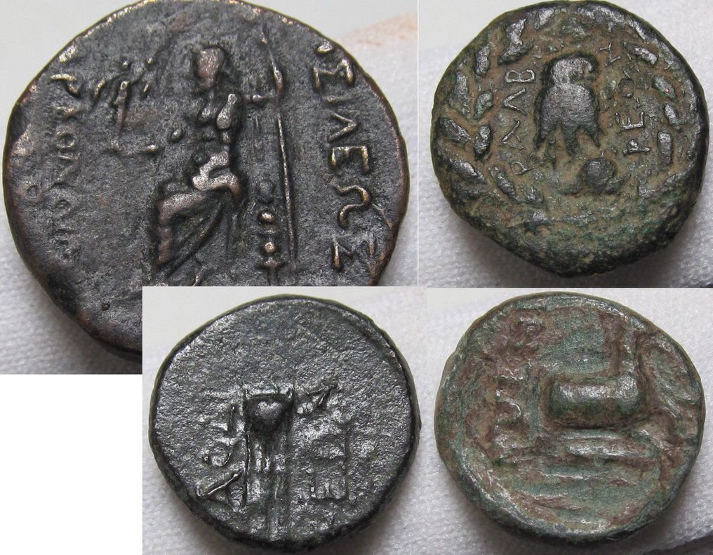Grécia (antiga). Group of 4 coins: different city states and denominations #2.1