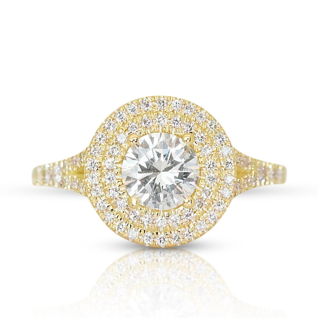 Bague - 18 carats Or jaune -  1.44ct. tw. Diamant  (Naturelle) - Diamant #1.1