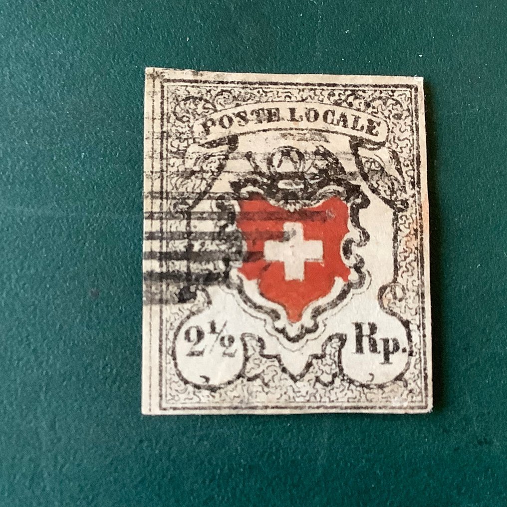Svizzera 1851 - Posta locale con Kreuzeinfassung - certificato Van der Weid/Marchand - Zumstein 14 I #1.2