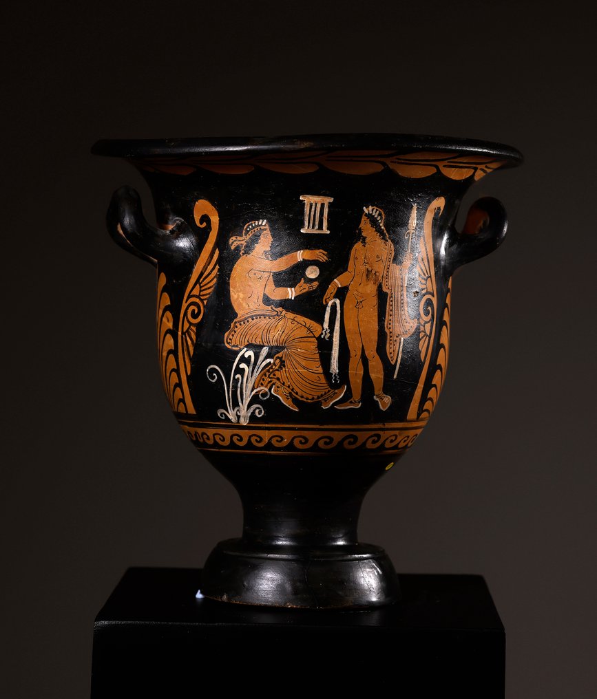 古希臘，大希臘 阿普利亞紅圖陶瓷鐘形坑 具有TL測試和西班牙出口許可證 #1.1