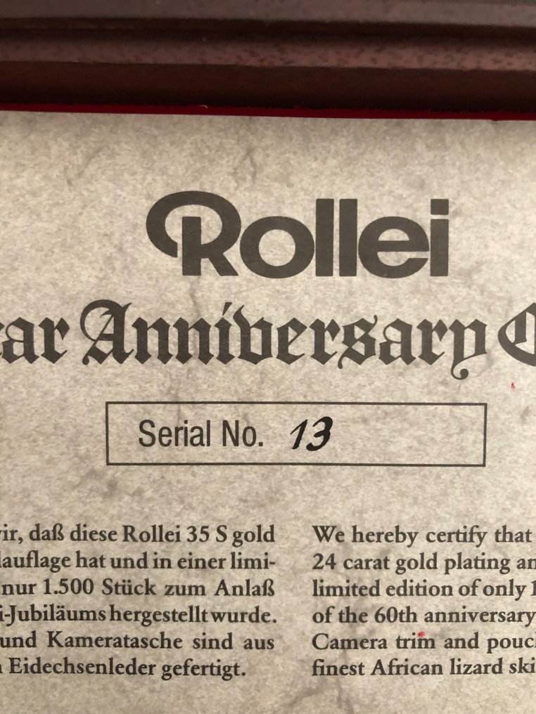 Rollei Rollei 35/S Gold Edition serial number "13" | Αναλογική compact φωτογραφική μηχανή #1.2