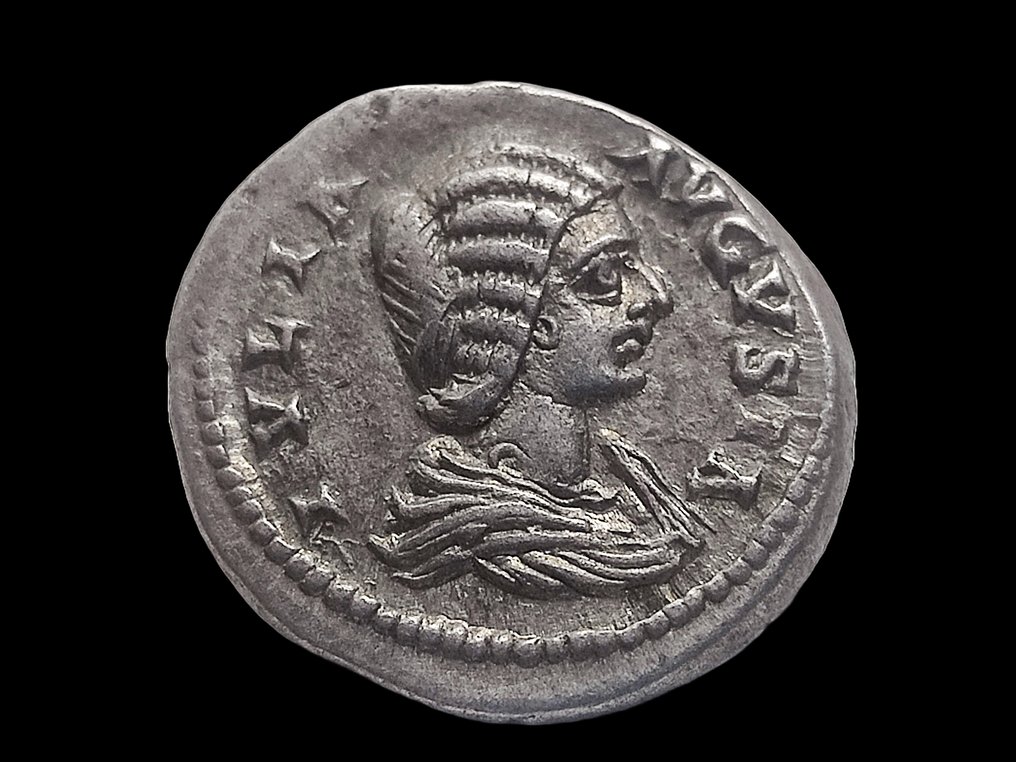 Romarriket. Julia Domna (Augusta, AD 193-217). Denarius Roma - Pudicitia #2.1