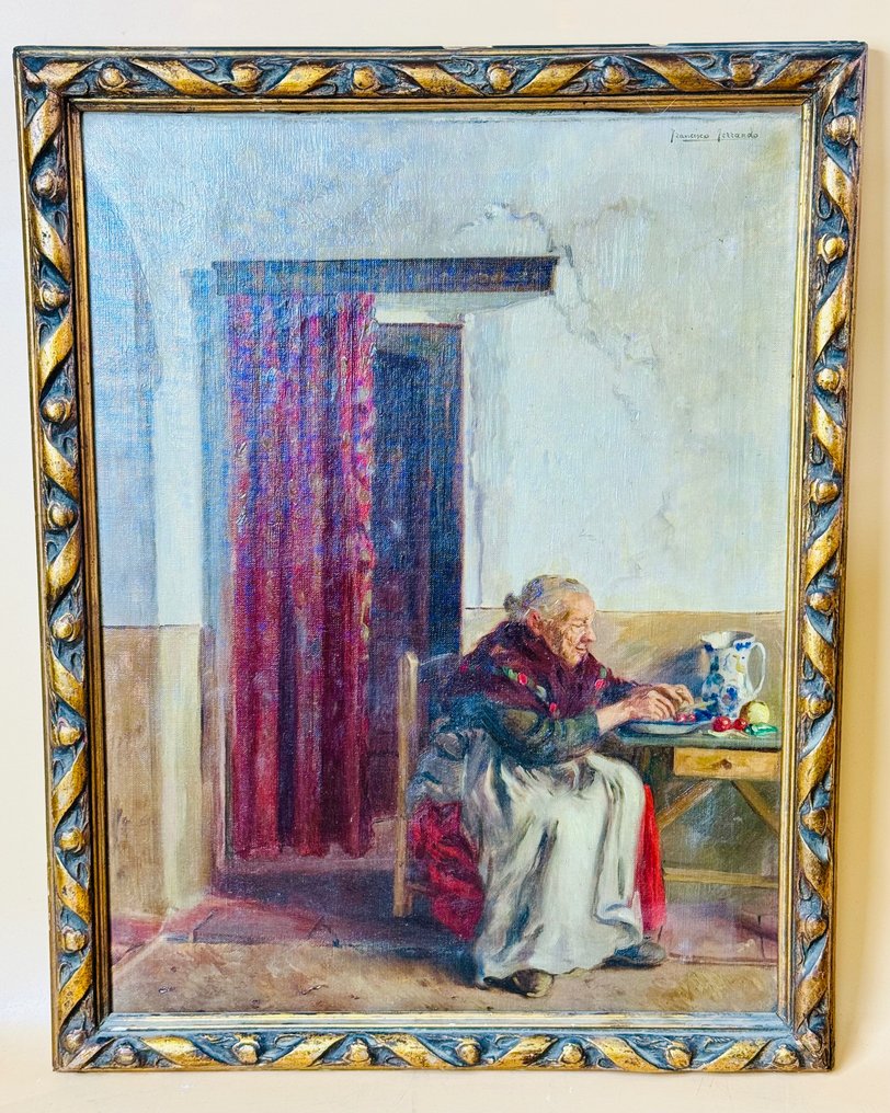 Francisco Caro Ferrando (1893-1973) - Anciana almorzando #1.2