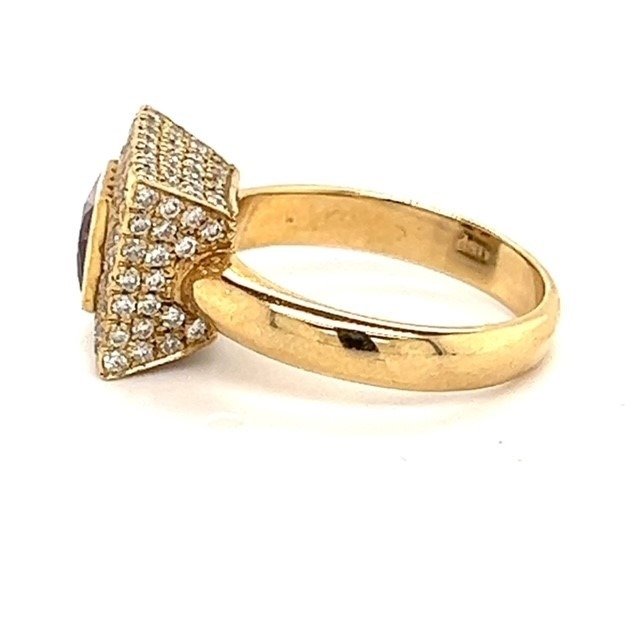 Βραδινό δαχτυλίδι - 14 καράτια Κίτρινο χρυσό -  2.92ct. tw. Τουρμαλίνης - Διαμάντι #2.1