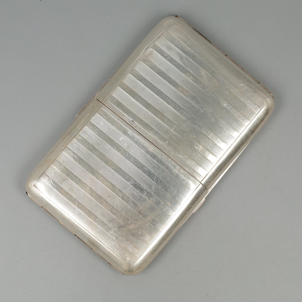 Sigaretten etui (Zeldzame boeksluiting) Arthur & John Zimmerman - Cigarette case - .925 silver #2.1