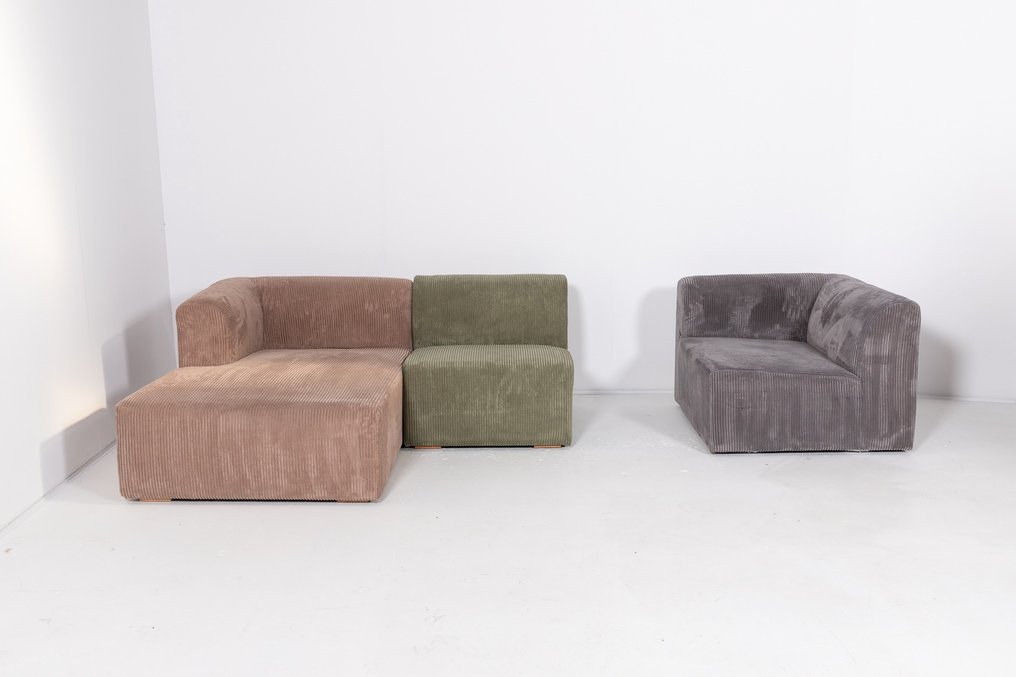Living & more - Sofa (3) - Karl - Stoff, Holz #1.1