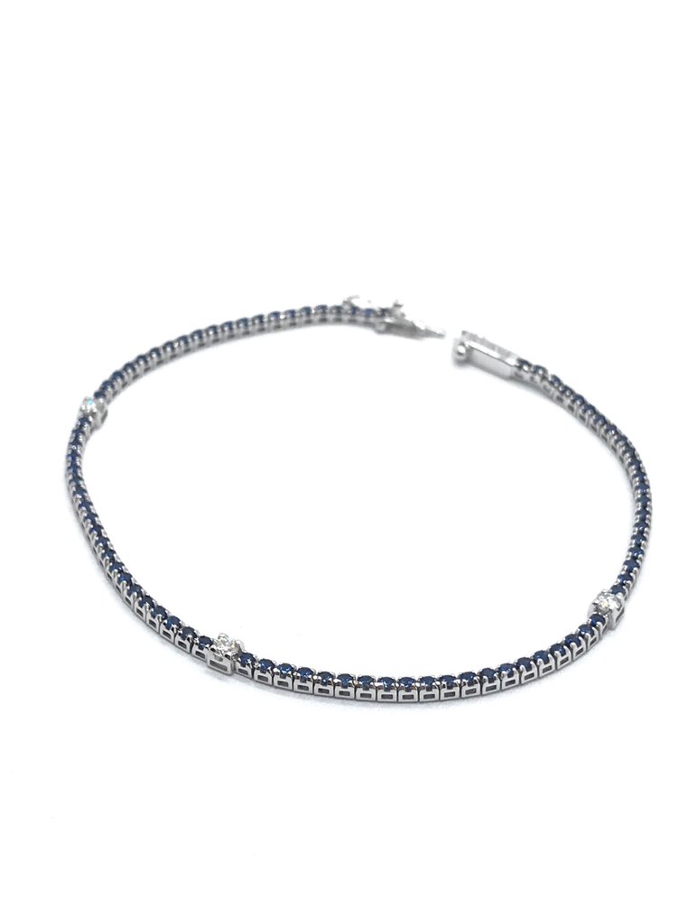Damiani - Bracelet - 18 carats Or blanc -  0.84 tw. Saphir - Diamant  #1.1
