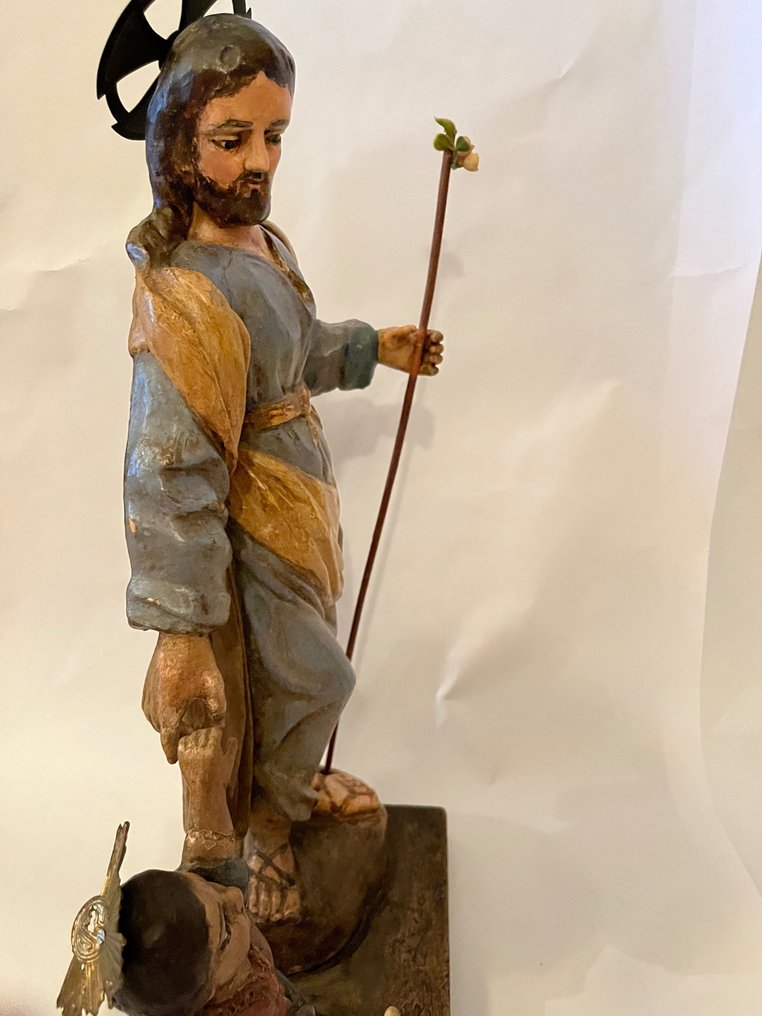 Escultura, san José con Niño - 57 cm - Madeira #1.2