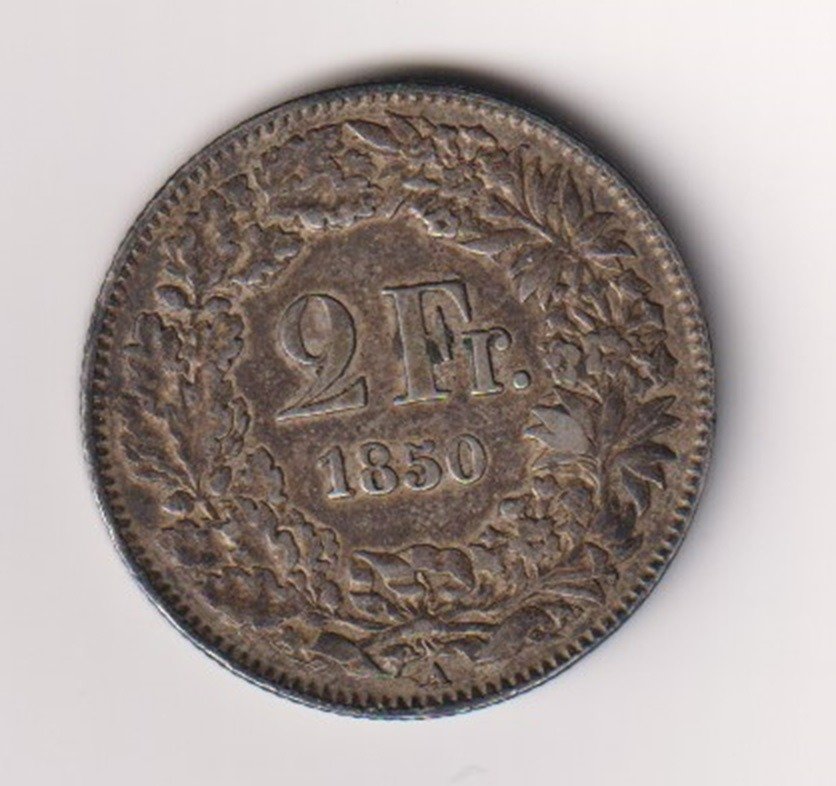 瑞士. 2 Franken 1850 A  (没有保留价) #1.2