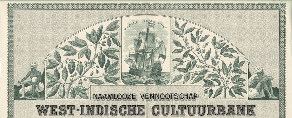 Suriname. - 1000 Gulden - 1919 West-Indische Cultuurbank #2.1