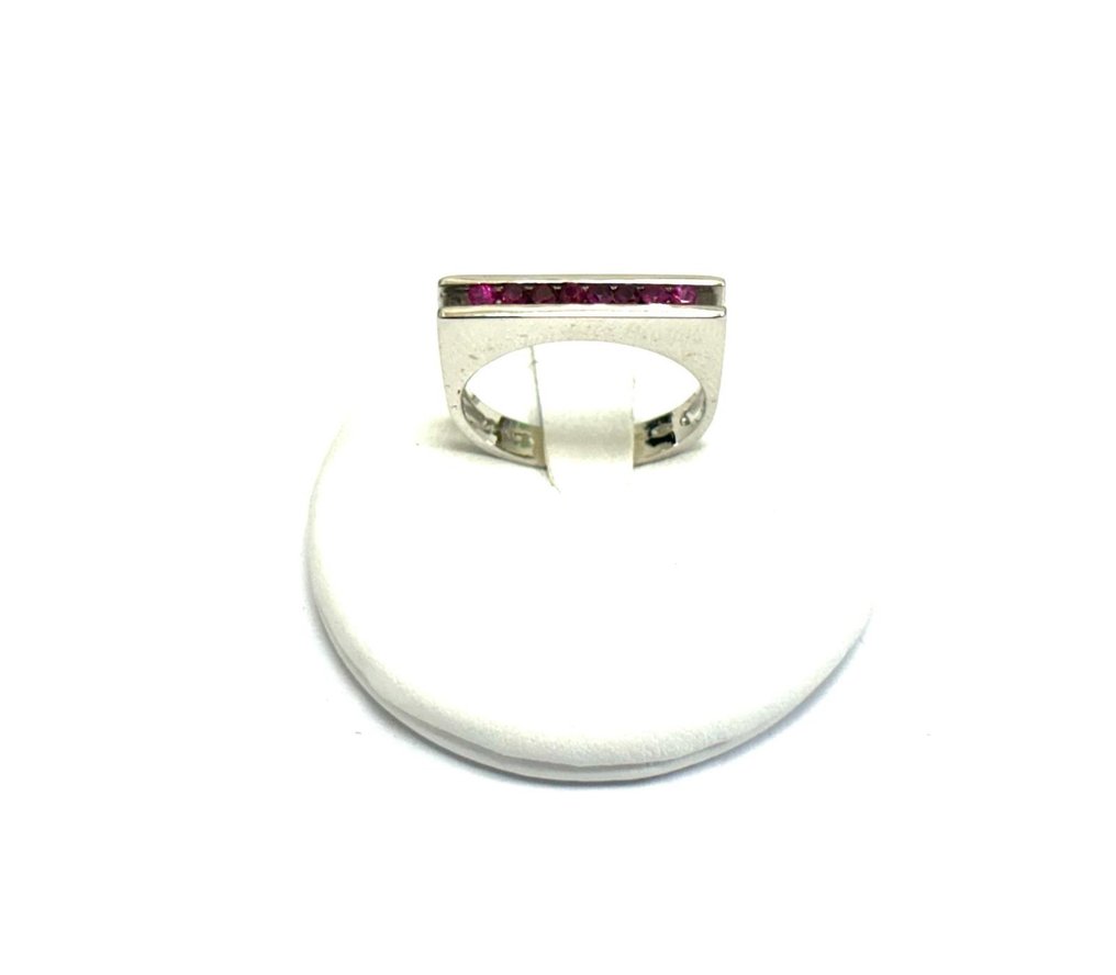 Δαχτυλίδι αρραβώνων - 18 καράτια Λευκός χρυσός -  0.60ct. tw. Ρουμπίνι #1.1