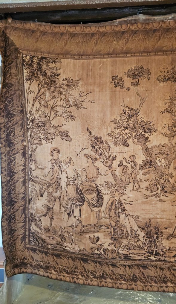 A very large tapestry with woven frame depicting pastoral scene - Arazzo  - 235 cm - 190 cm #3.1