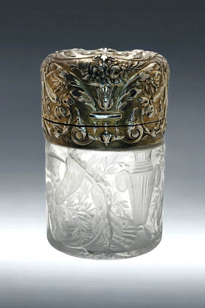 Tiffany & Co. - Pot - Tiffany & Co-pot met een glazen sterlingzilveren deksel, ca.1890 #2.1