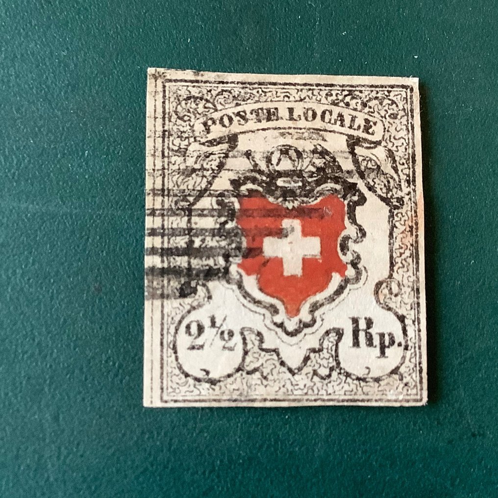 Svizzera 1851 - Posta locale con Kreuzeinfassung - certificato Van der Weid/Marchand - Zumstein 14 I #2.1