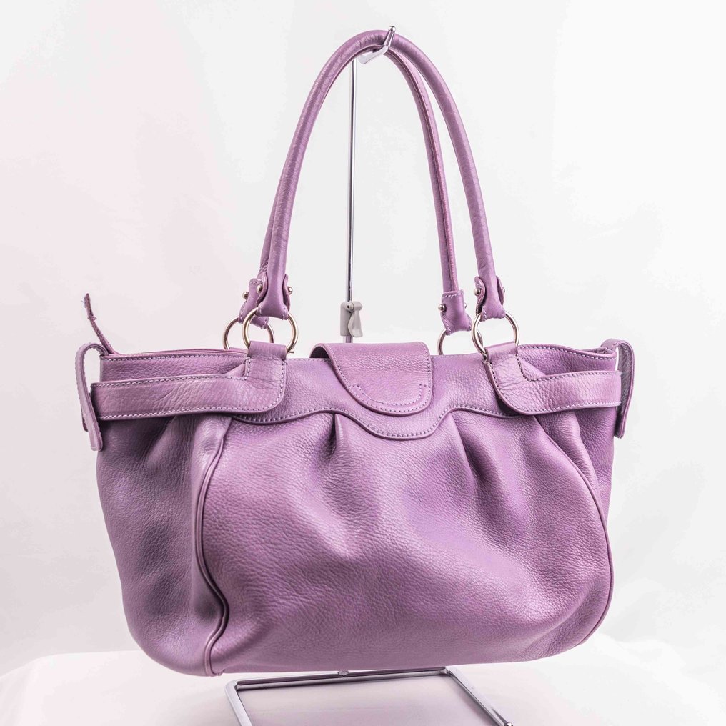 Salvatore Ferragamo - Purple Leather Handbag - Handväska #1.2