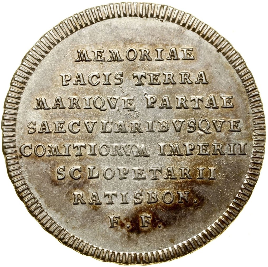 奧地利. Silbermedaille in der Größe eines ½ Konv.-Talers 1763 Regensburg, MDCCLXIII #1.2